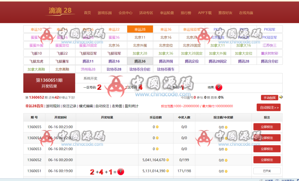 图片[2]-滴滴28源码+带手机wap端+内置开奖+完整数据-SellCode