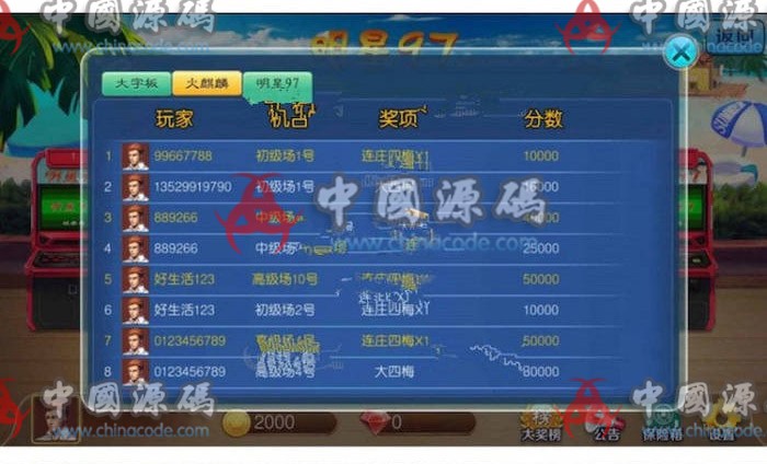 图片[5]-大字翻牌机明星97完整棋牌运营版ATT连环炮火麒麟椰子机+双端APP+完整数据-SellCode