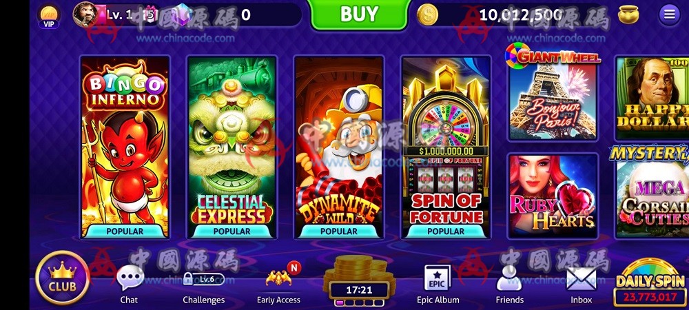【置顶】英文SLOTS《Club Vegas Slots》源码-SellCode