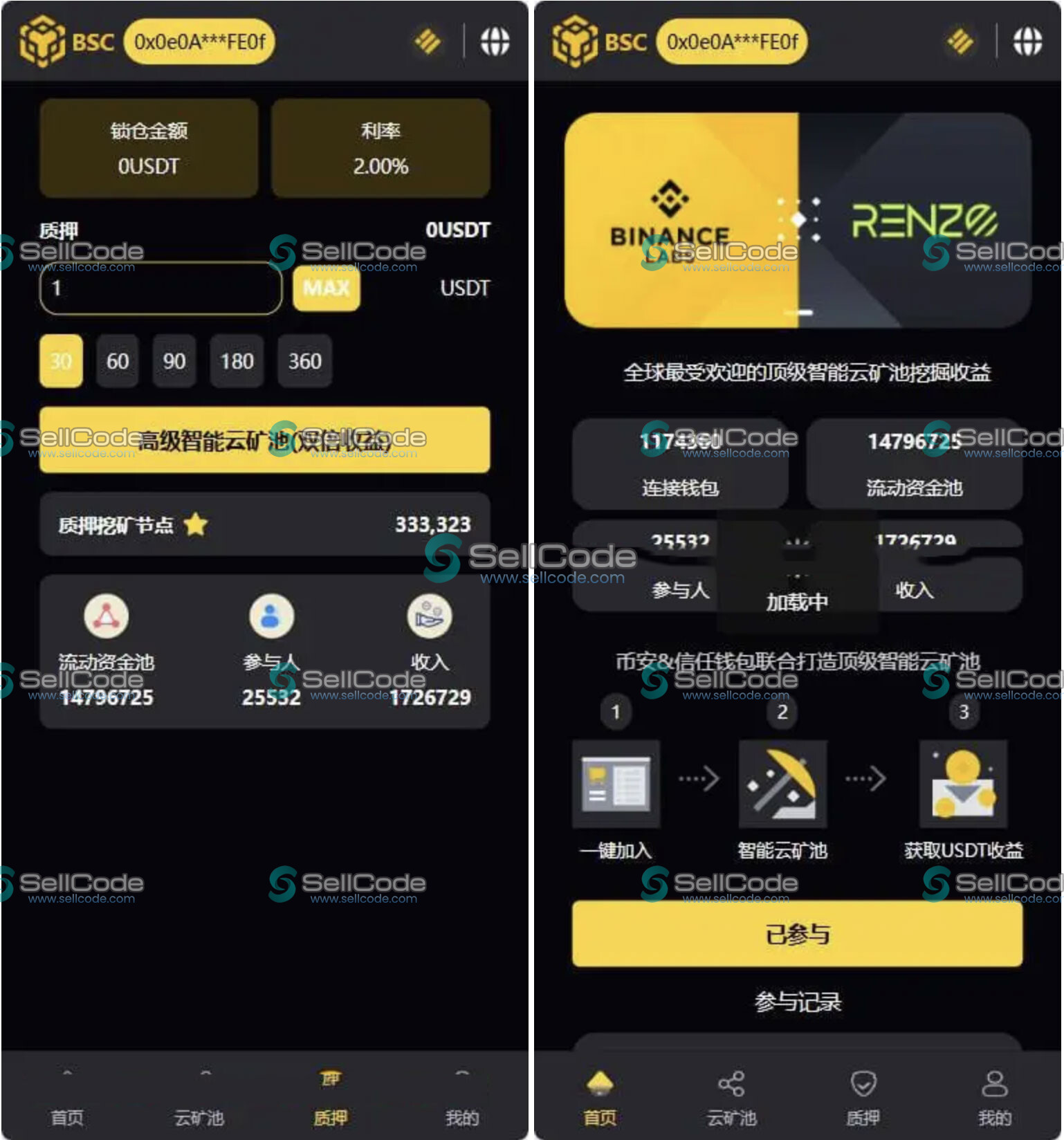 WEB3质押挖矿理财源码-SellCode