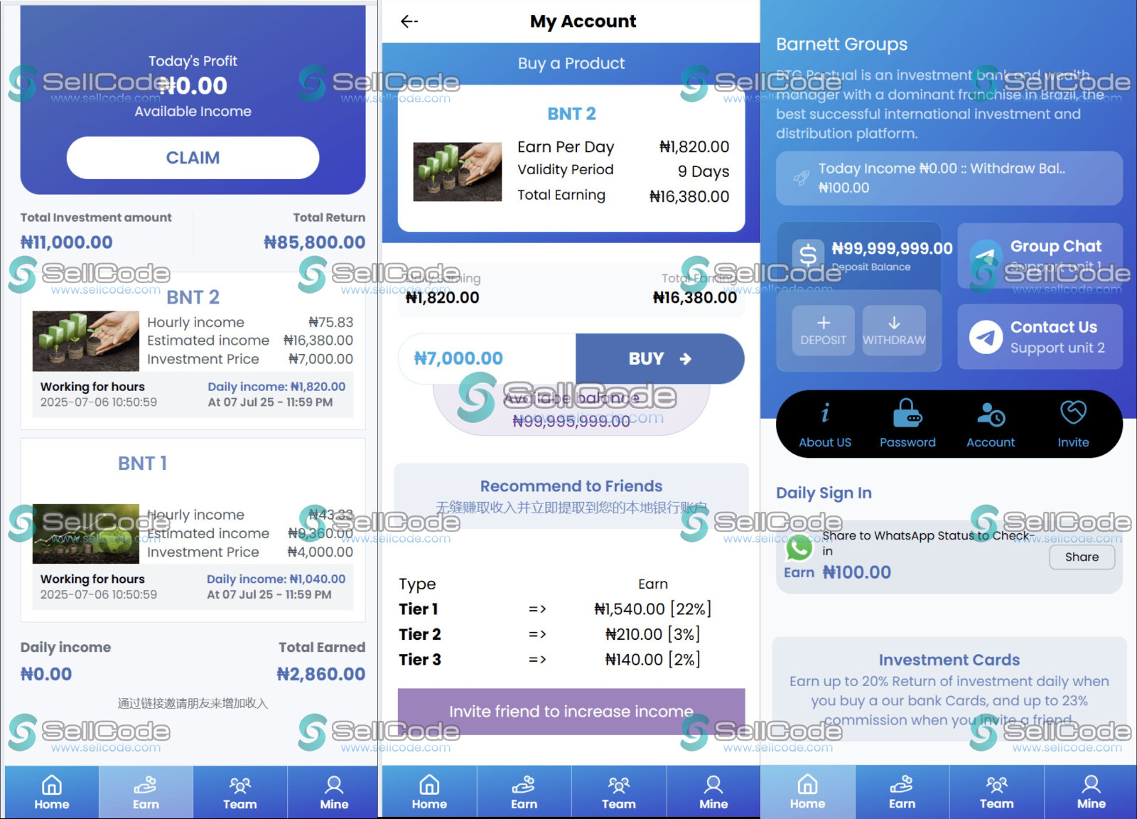 海外生物理财投资系统源码-SellCode