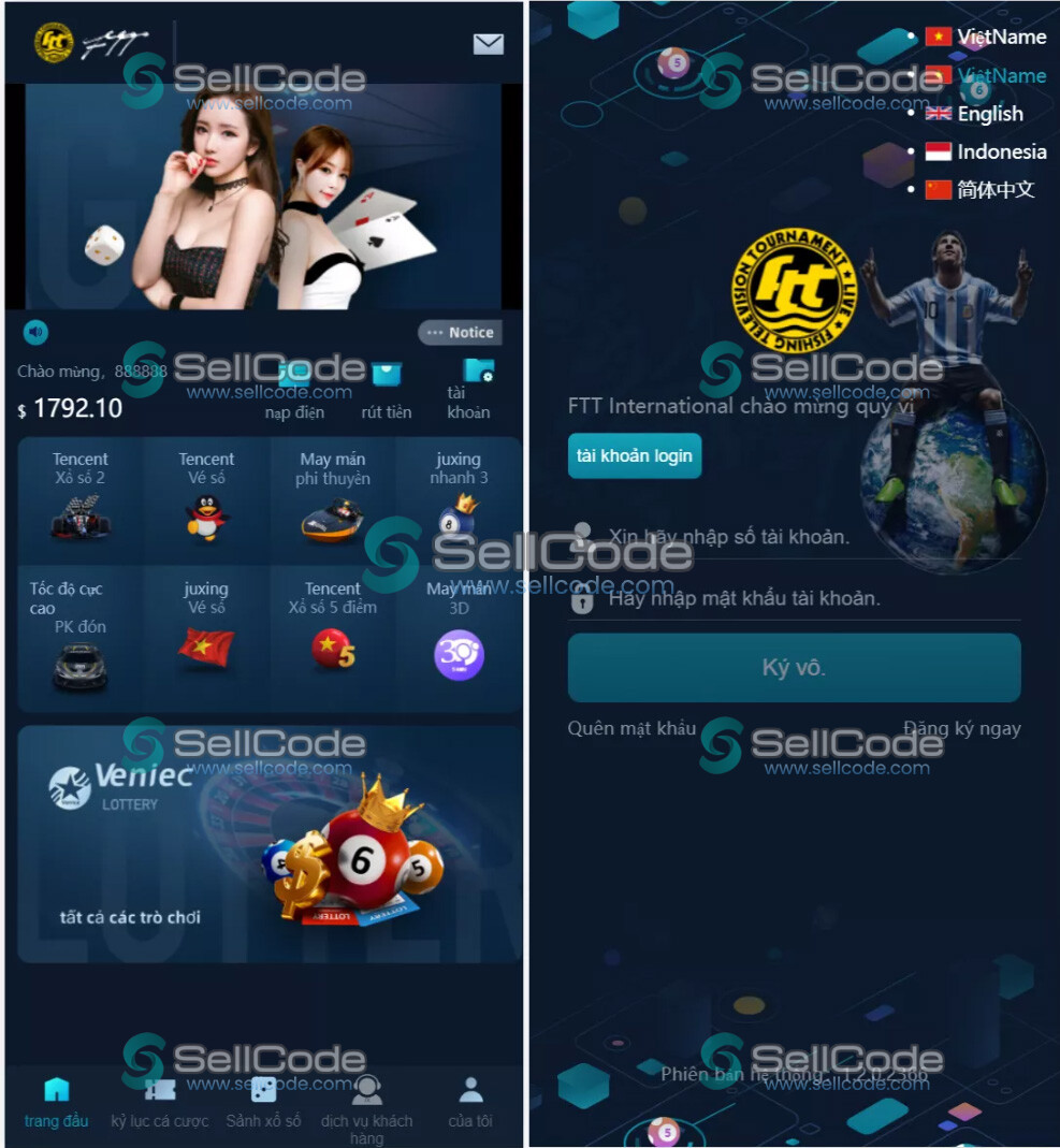 大富聚星二开4语言彩票系统源码/纯越南语言时时彩源码+越南ssc游戏带开奖控制全开源-SellCode