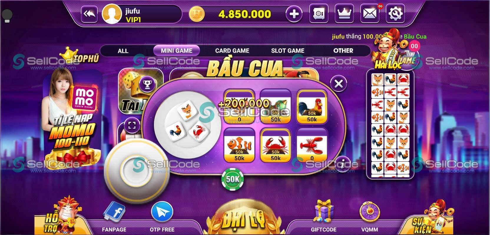 图片[6]-越南糖果鱼虾蟹游戏源码/有机器人陪玩系统-SellCode