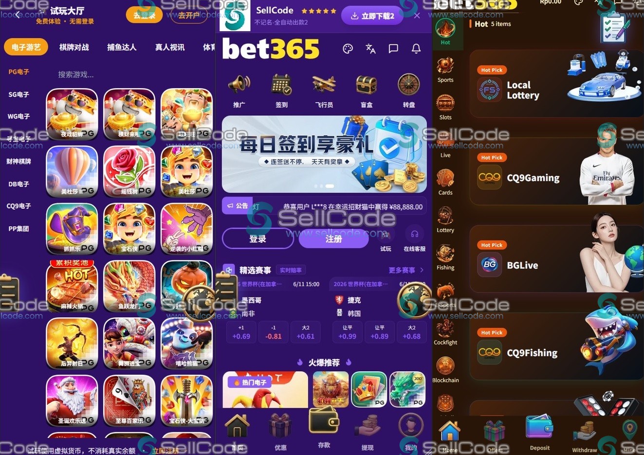 最新综合盘包网源码/PG包网/棋牌电子/FS接口-SellCode