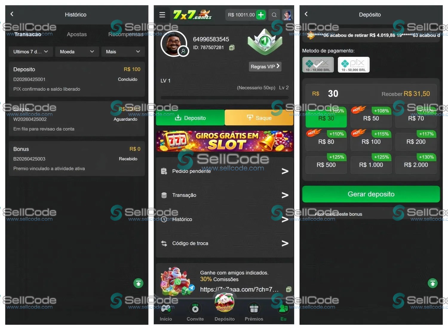 图片[2]-7x7Games海外巴西PG Slots游戏平台源码-SellCode